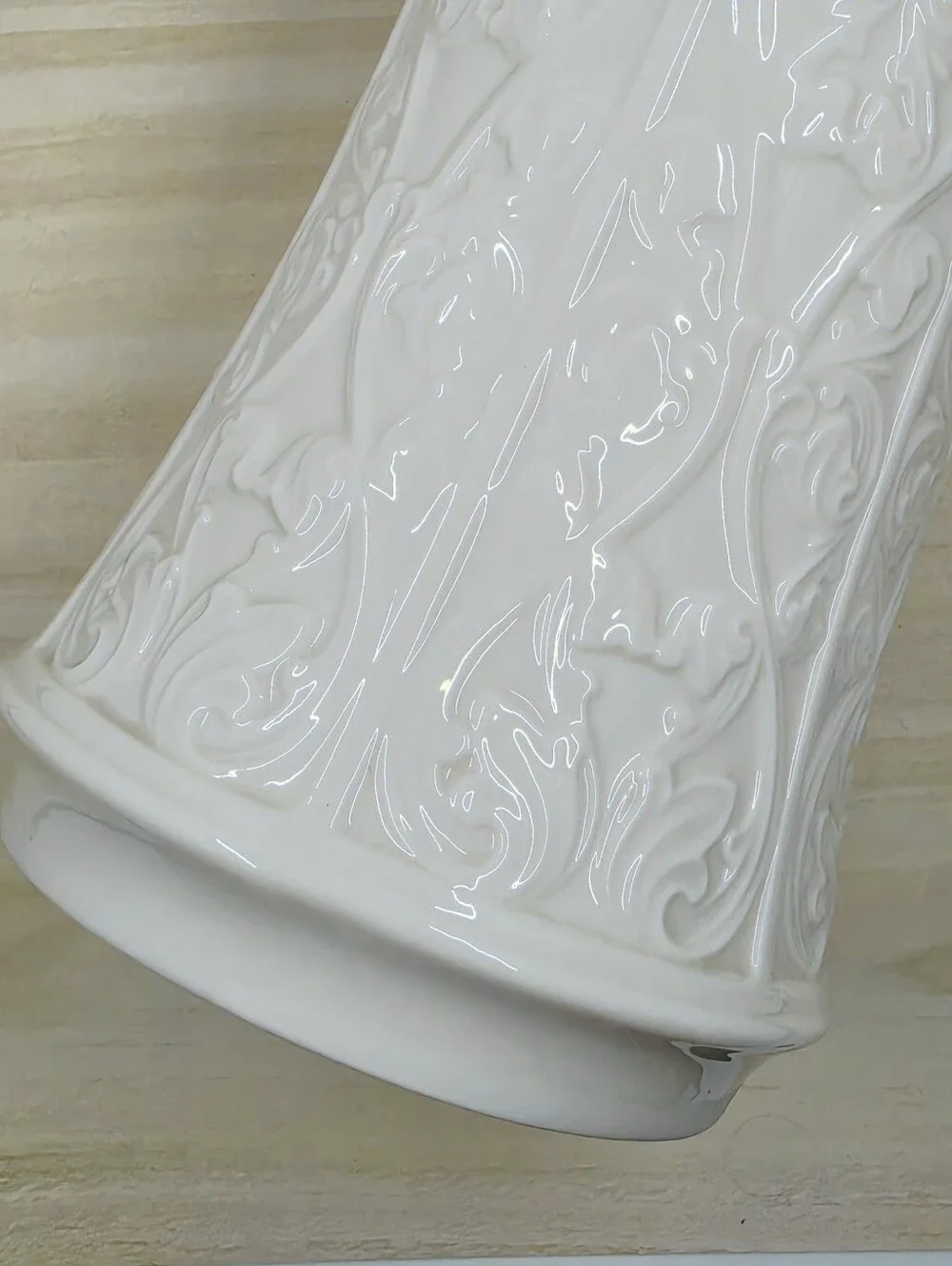 Lenox Wentworth Collection Vase Large Cream Embossed Vines USA Retired Porcelain